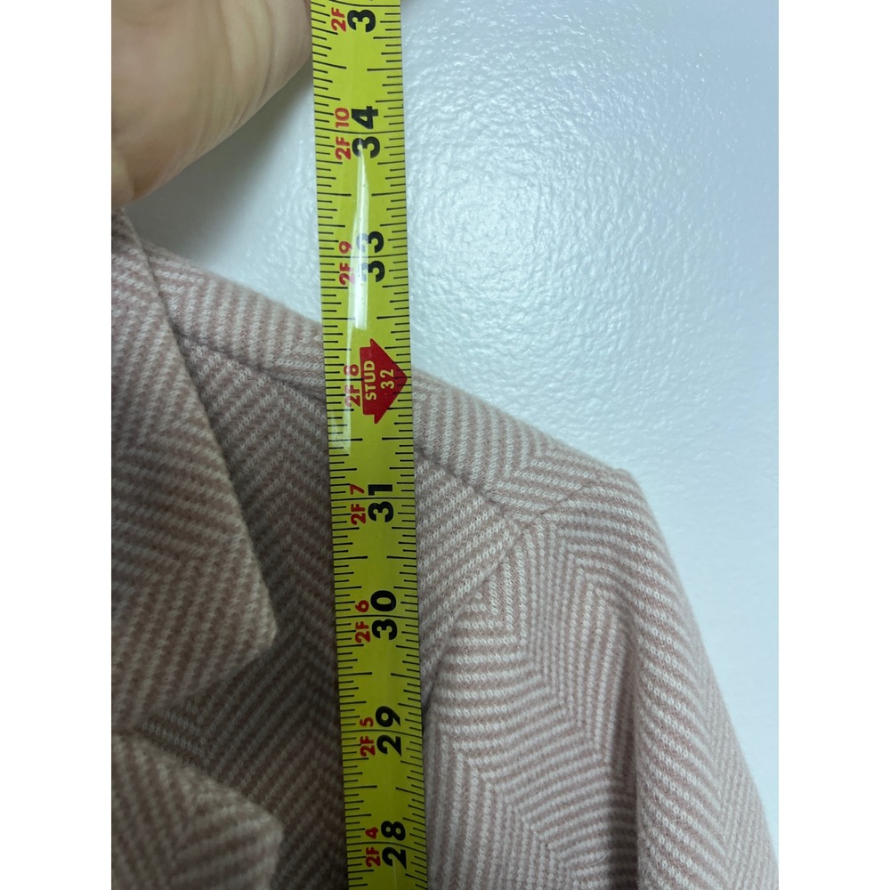 Potters Pot Womens Pink Herringbone Open Front Blazer Coat M Officecore Tailored - Picture 6 of 9